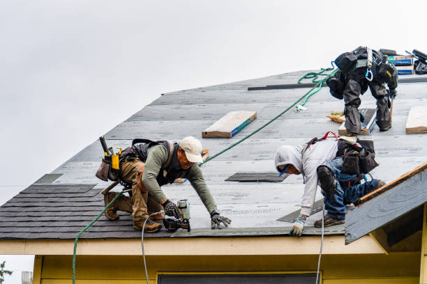 Professional Gutter Installation technician working in Rice, VA